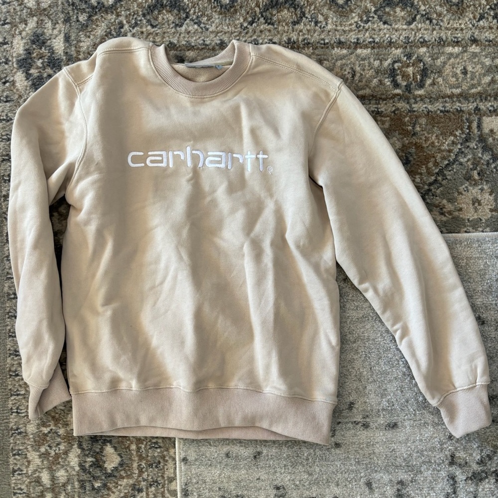 Carhart Embroidered Logo Sweatshirt in Cream/Beige
